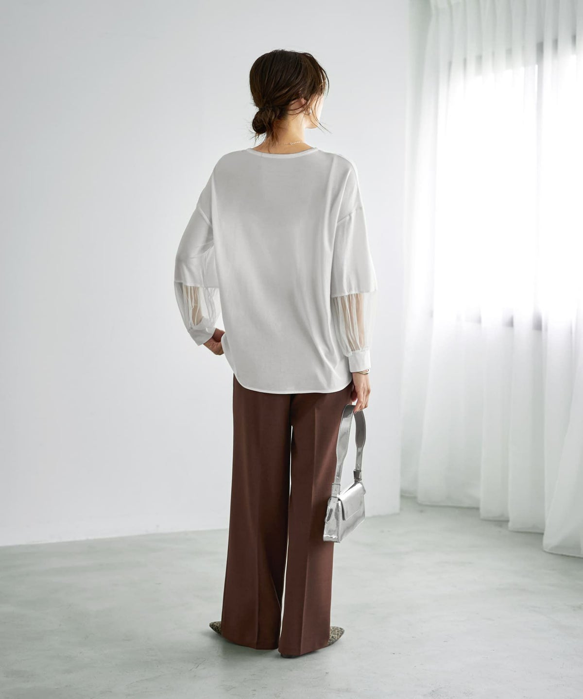 着用イメージ 166cm ホワイト