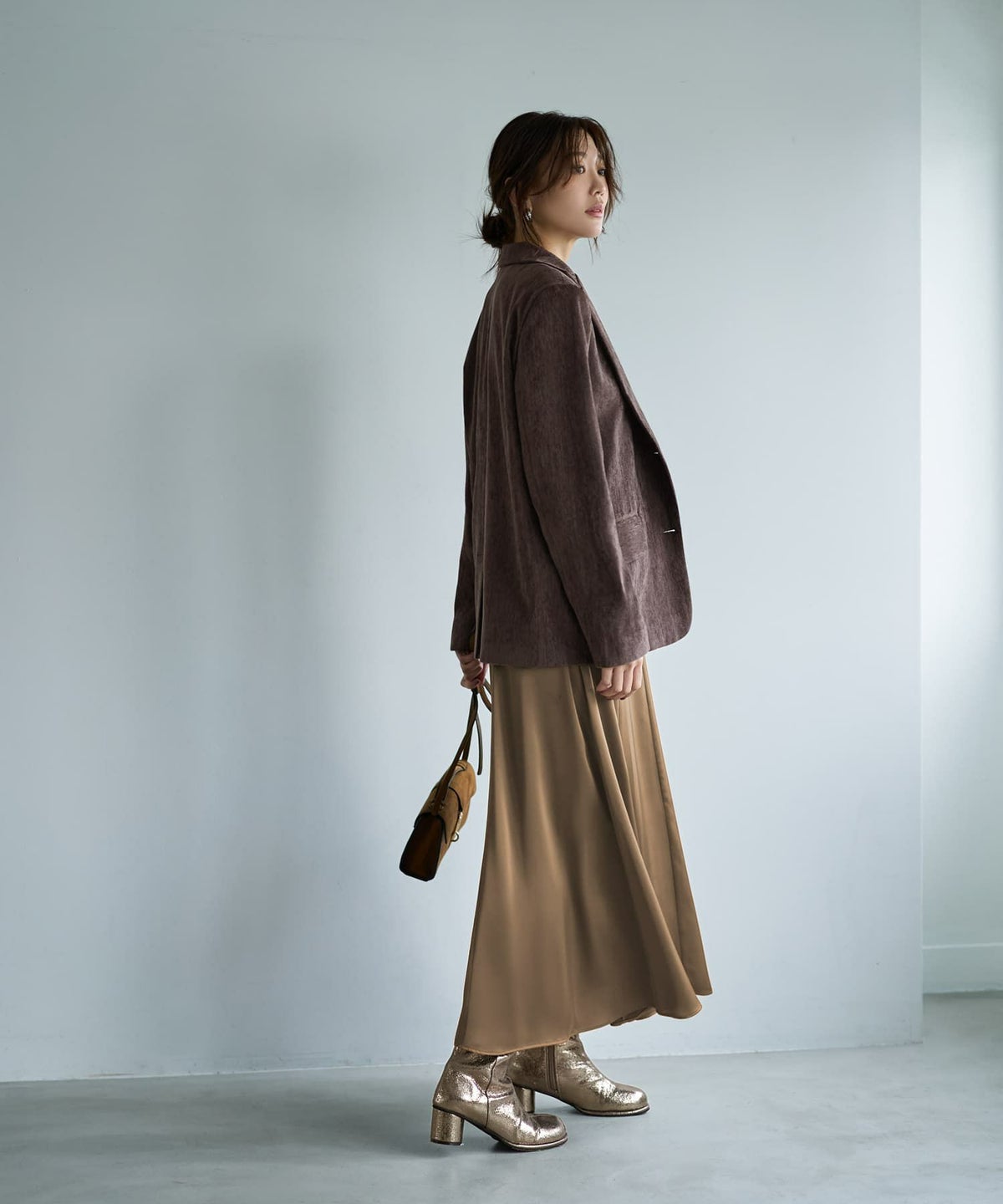 着用イメージ 163cm ブラウン