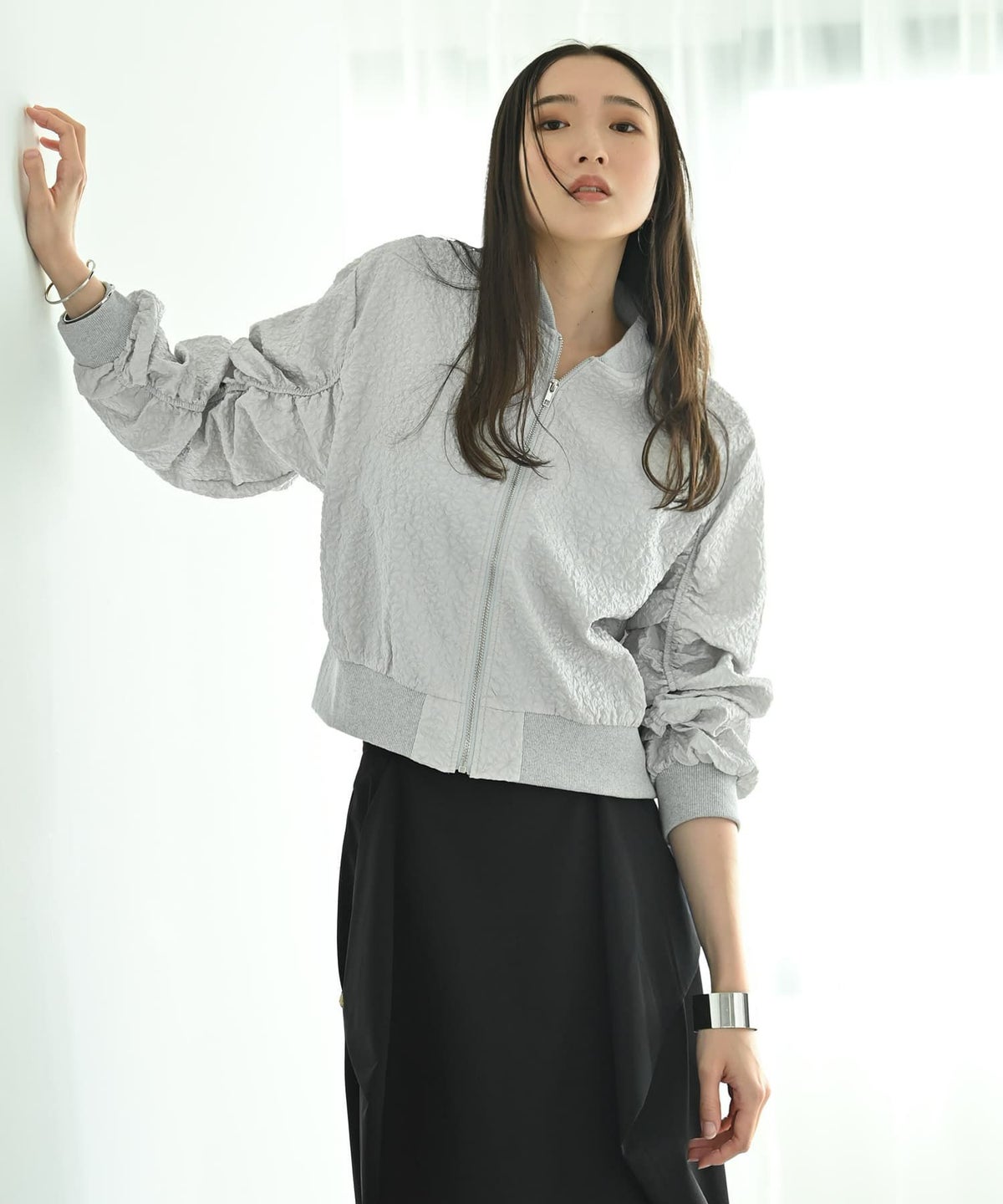 着用イメージ 169cm グレー