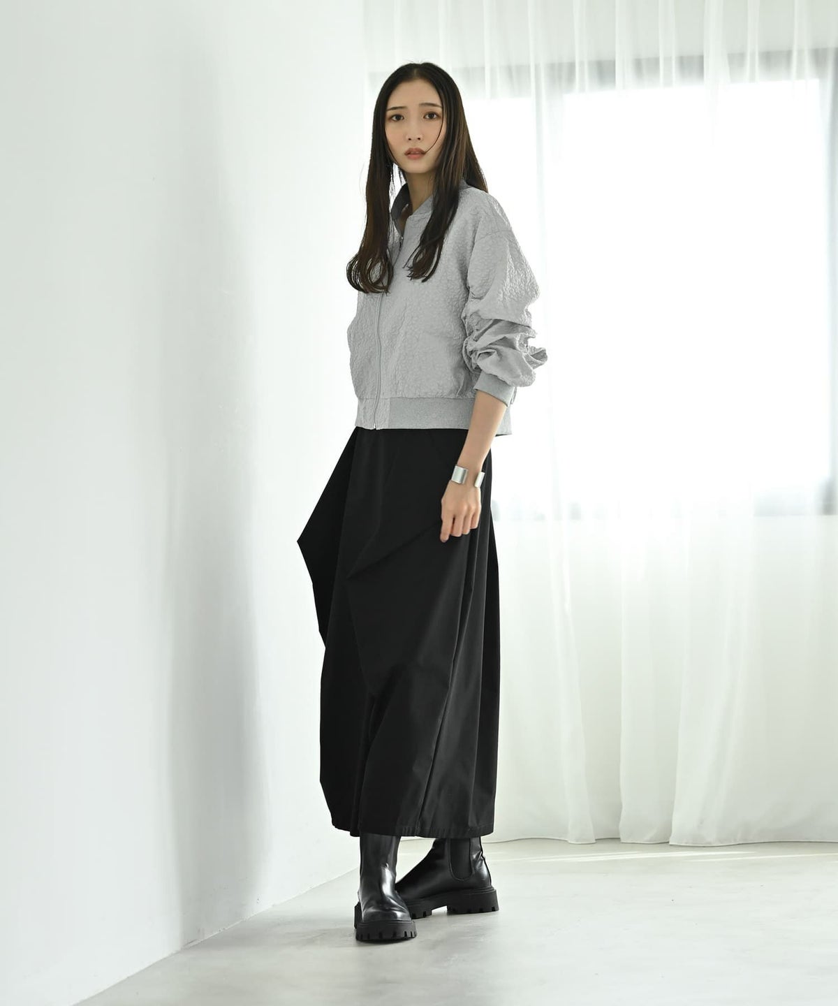 着用イメージ 169cm グレー