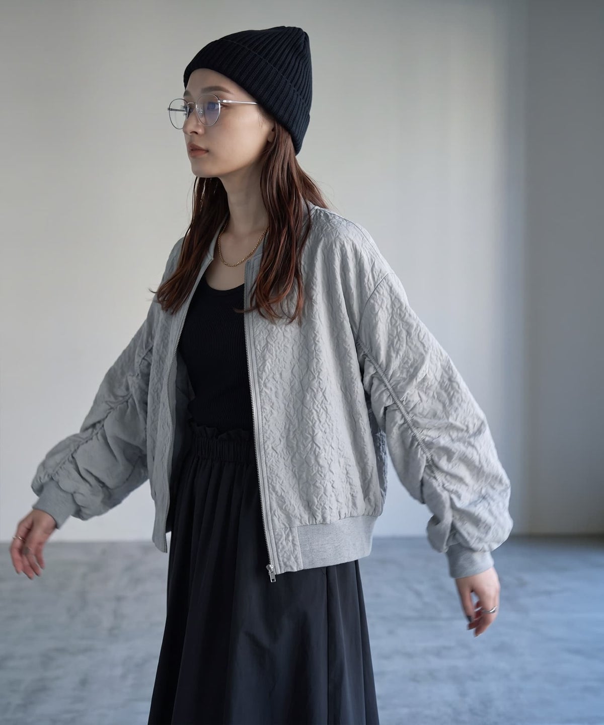 着用イメージ 170cm グレー