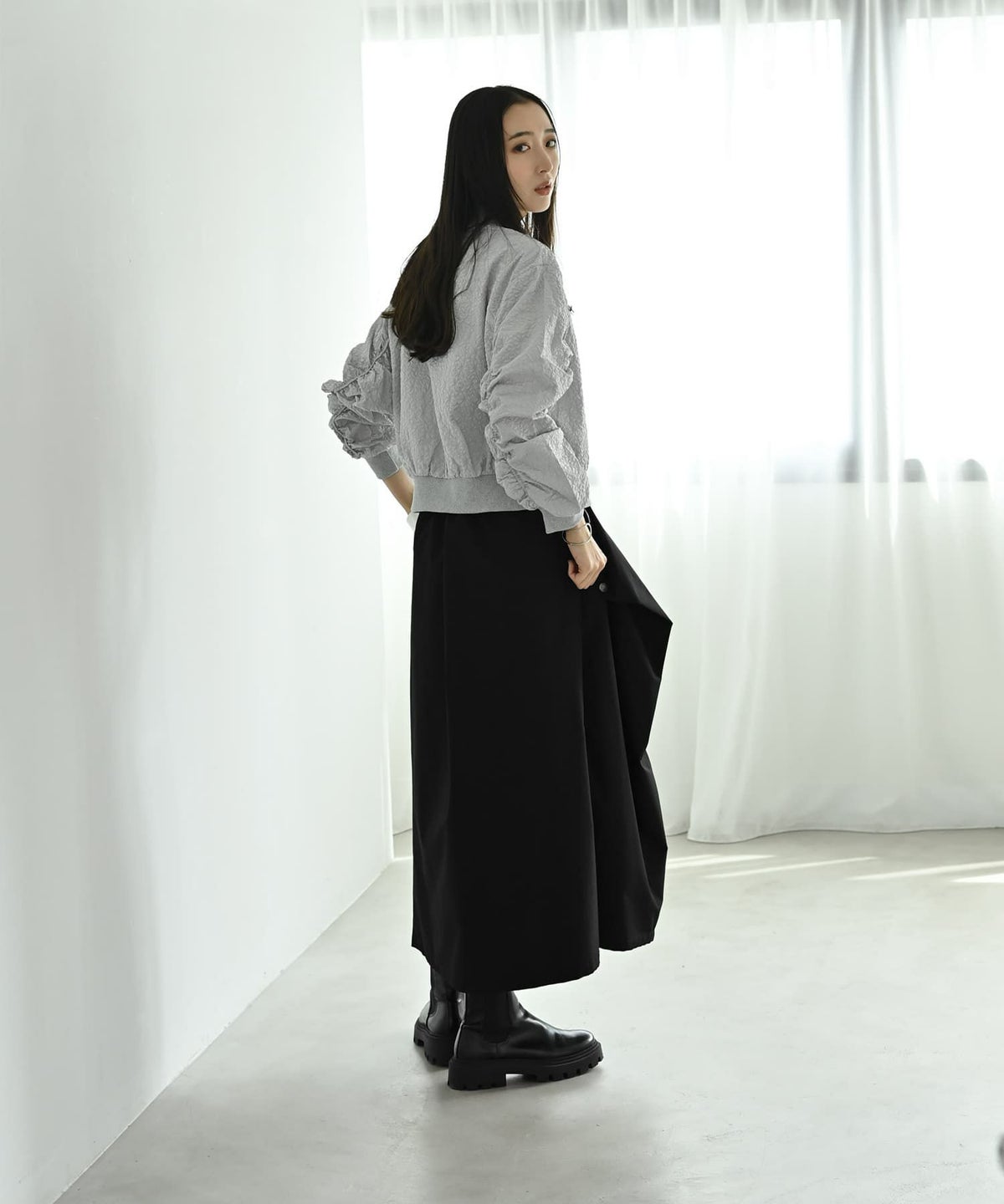 着用イメージ 169cm グレー