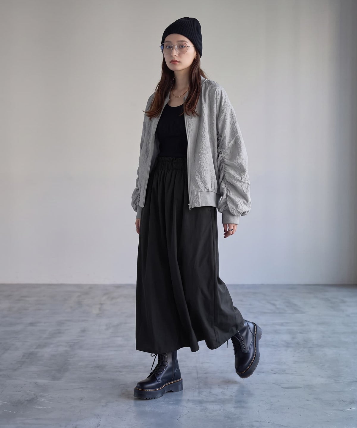 着用イメージ 170cm グレー
