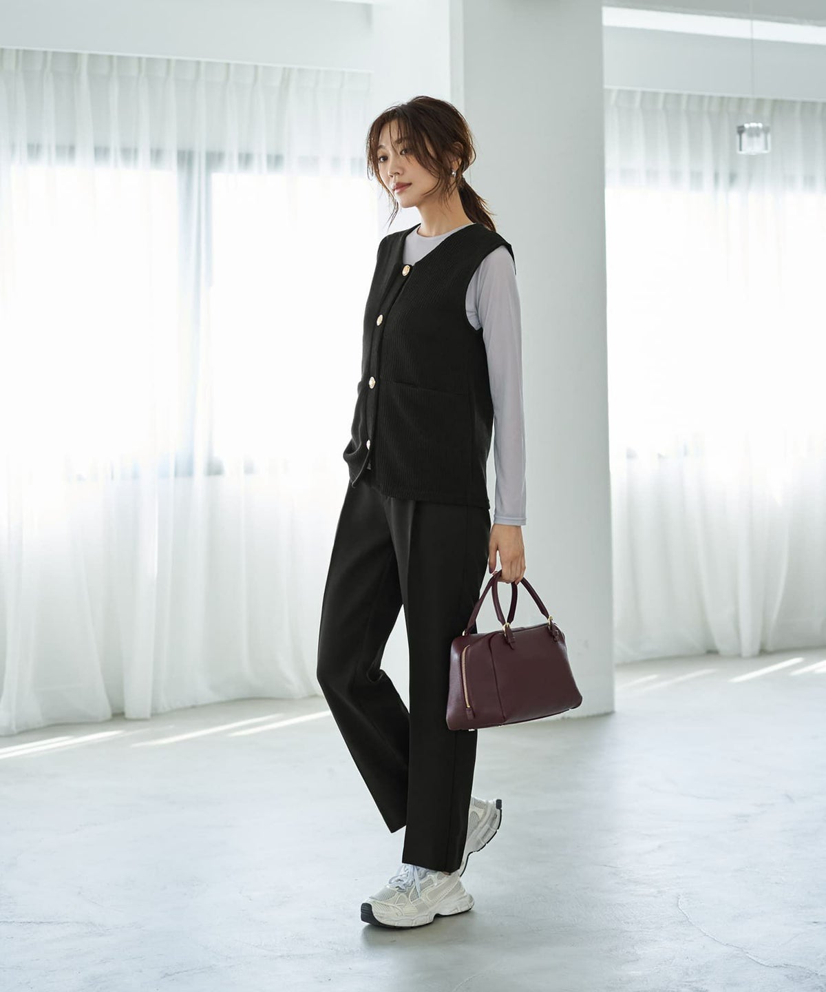 着用イメージ 166cm ブラック