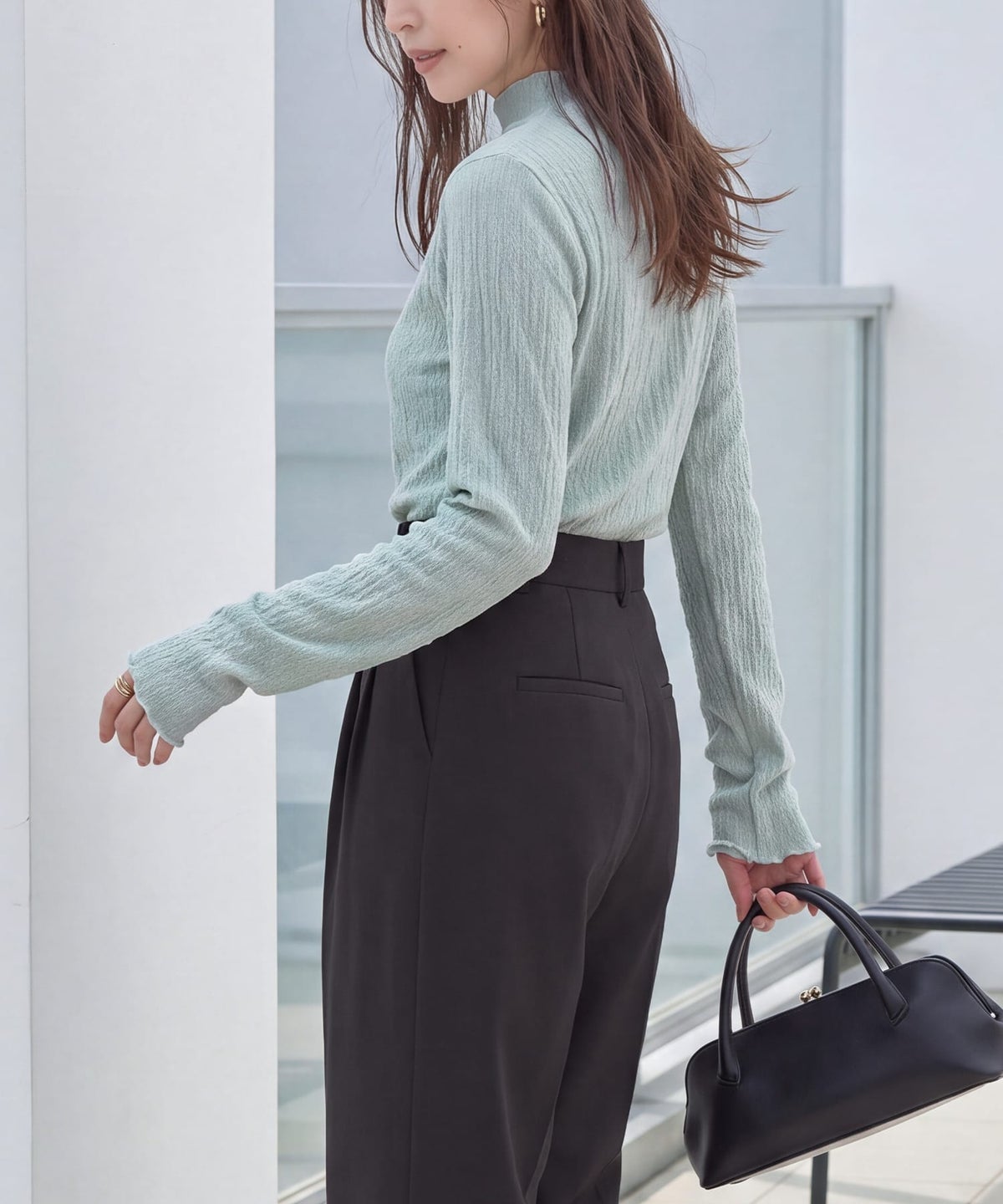 着用イメージ 163cm ミント