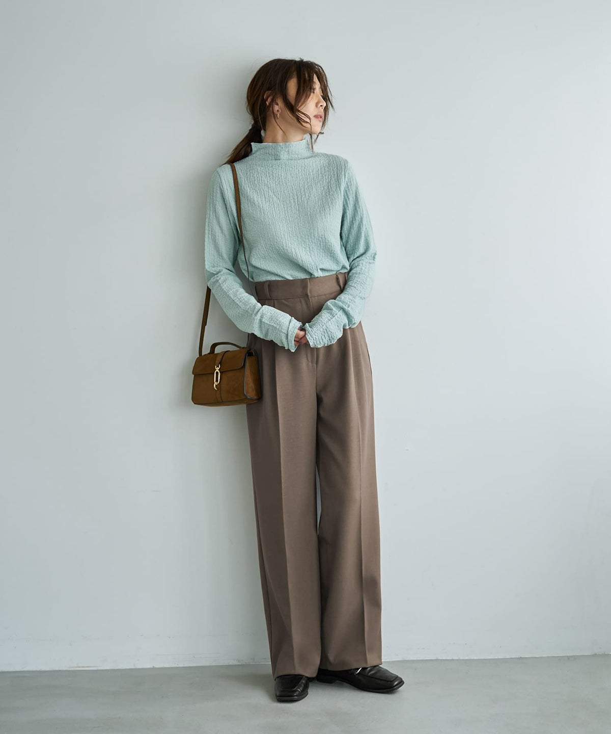 着用イメージ 166cm ミント