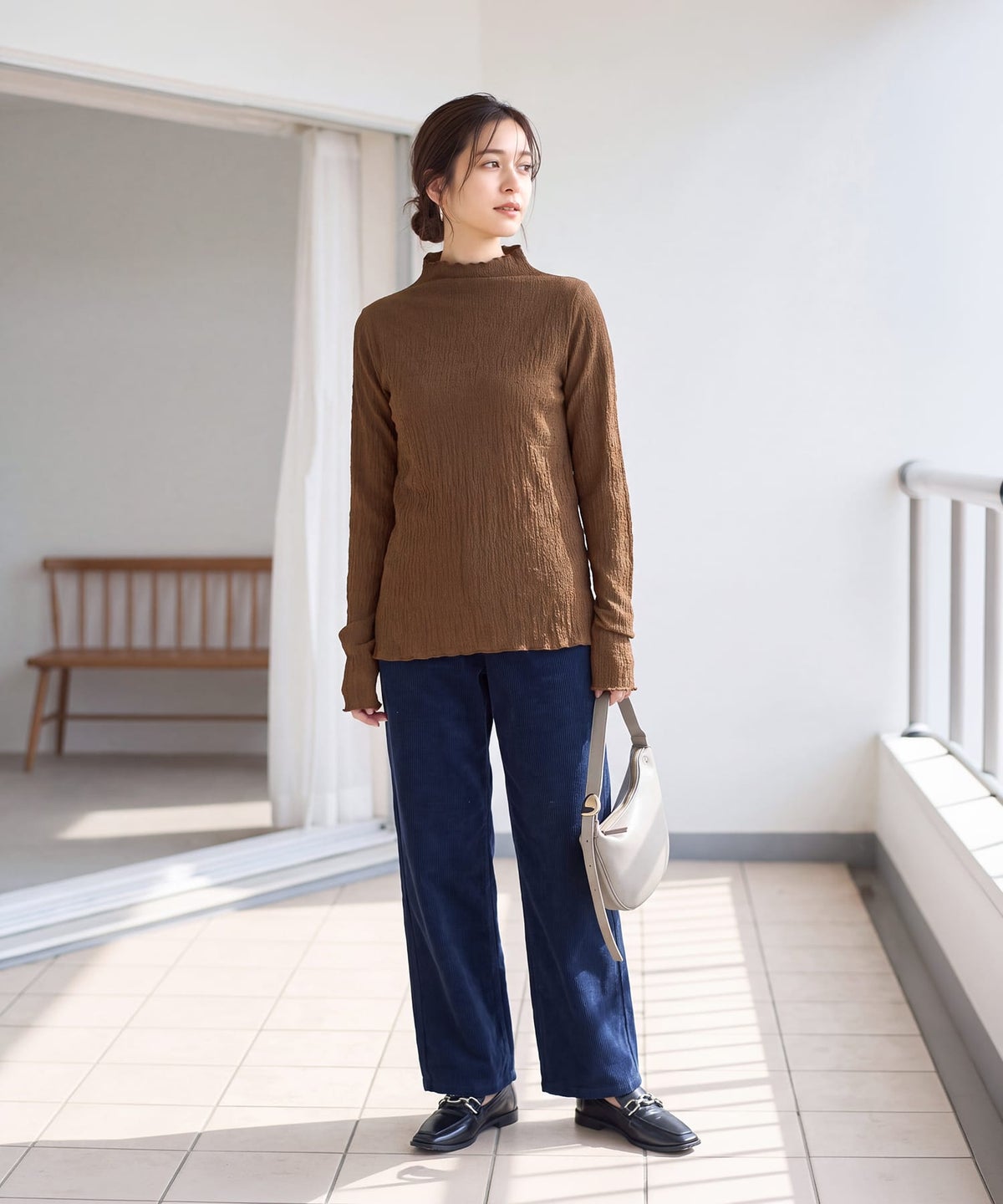 着用イメージ 163cm ブラウン