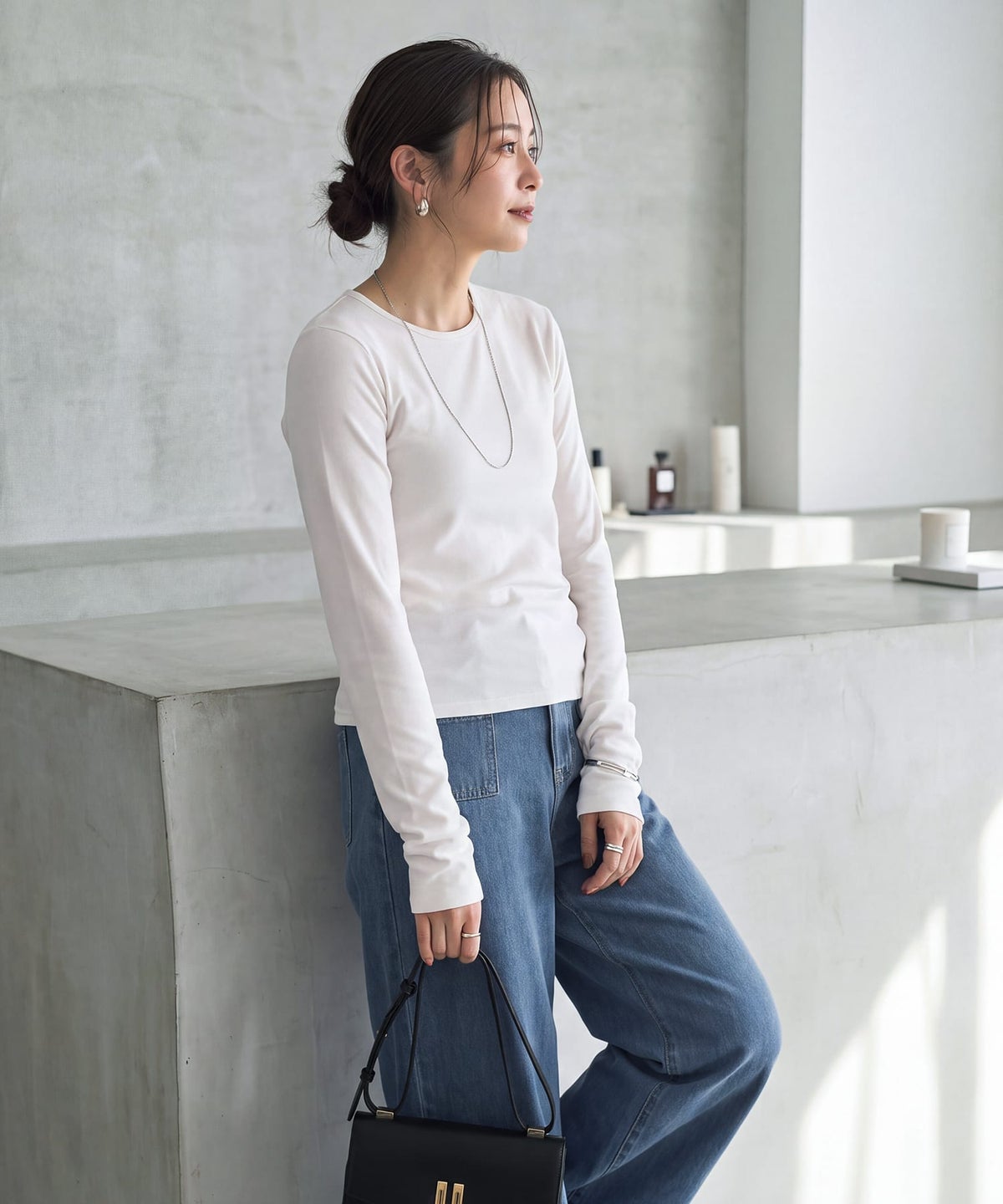 着用イメージ 163cm ホワイト