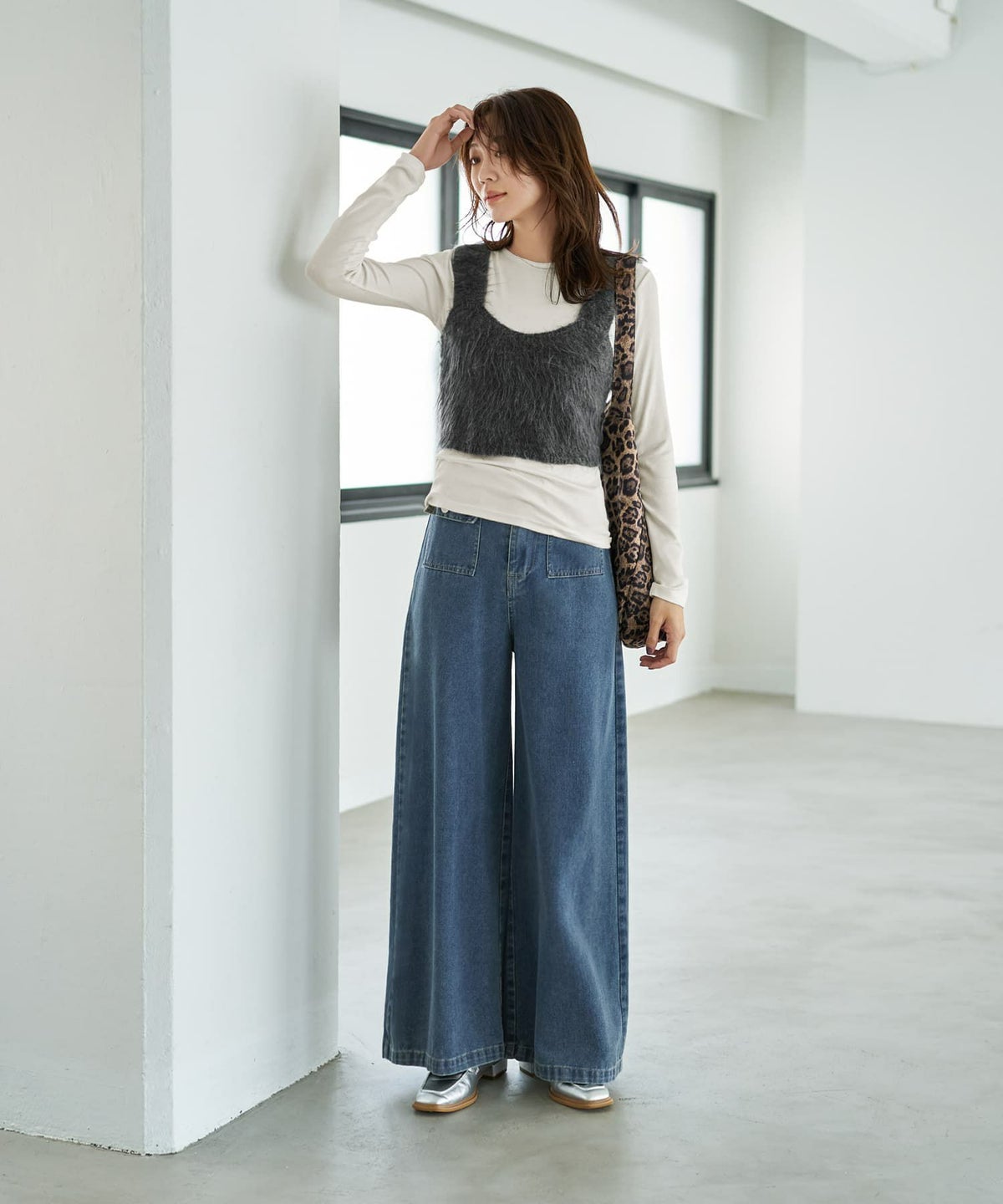 着用イメージ 166cm ホワイト