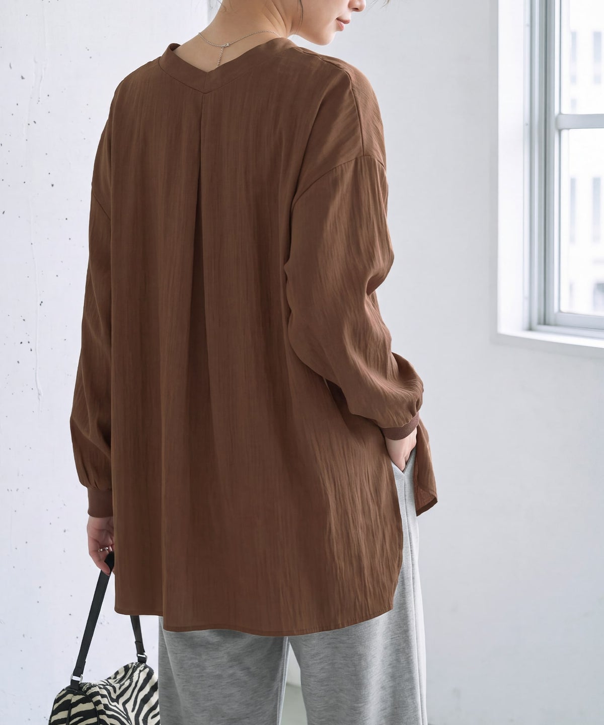 着用イメージ 163cm ブラウン
