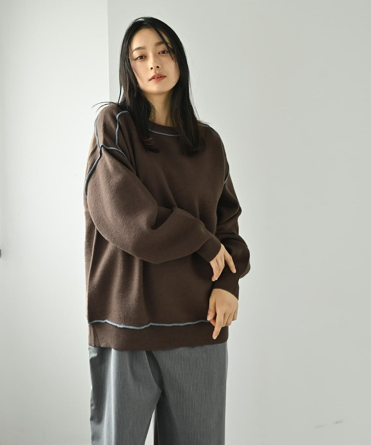 着用イメージ 167cm ブラウン