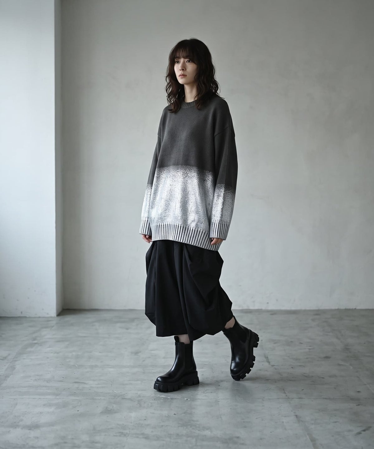 着用イメージ 170cm チャコール