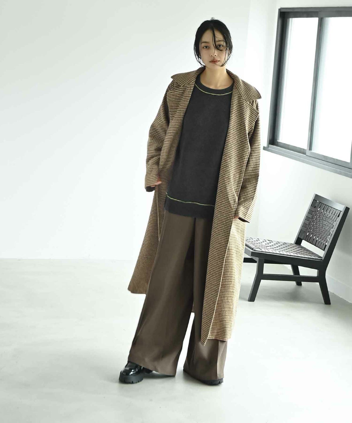 着用イメージ 167cm ベージュ