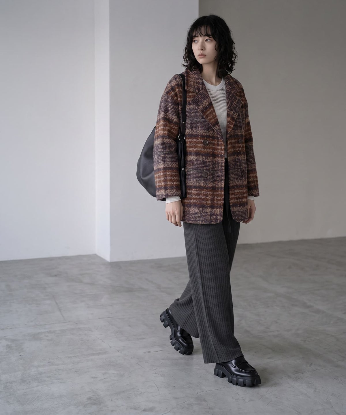 着用イメージ 170cm ブラウン