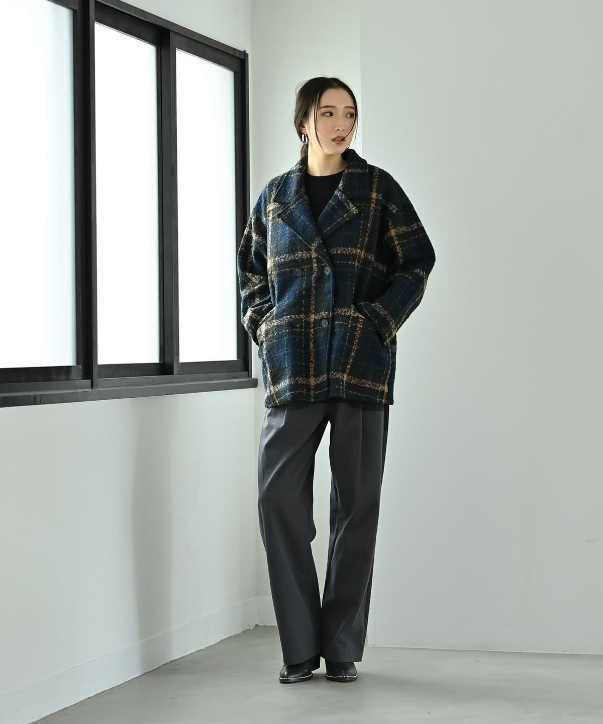 着用イメージ 170cm ネイビー