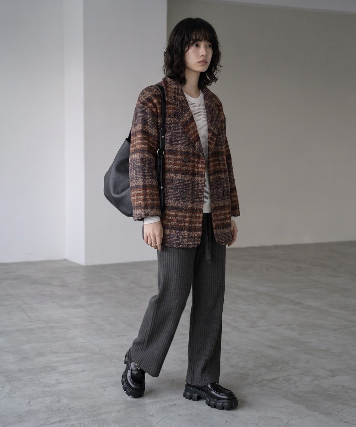着用イメージ 170cm ブラウン