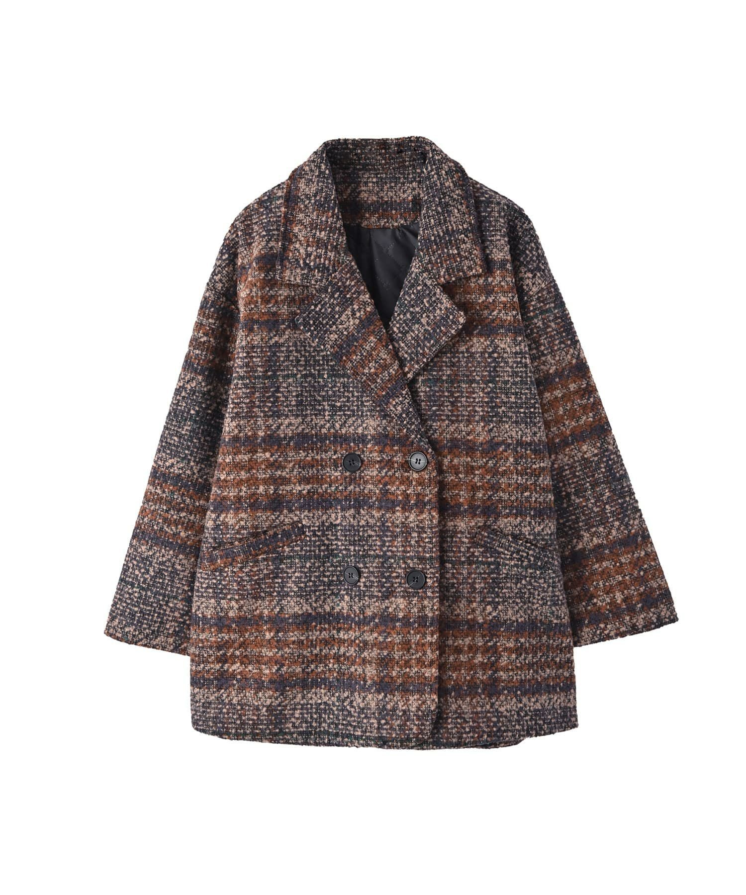 BLK001】ビックチェック柄ショートコート | おしゃれな大人レディース