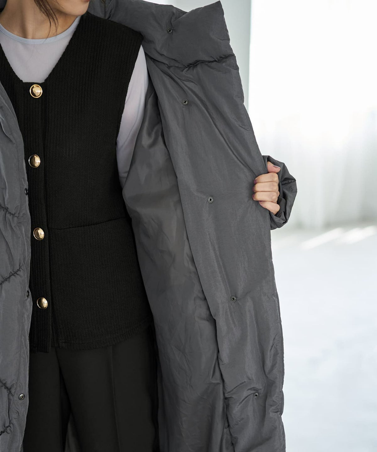 着用イメージ 166cm グレー
