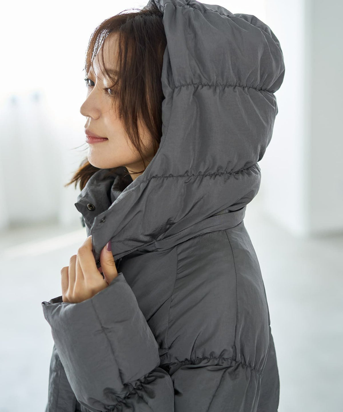 着用イメージ 166cm グレー