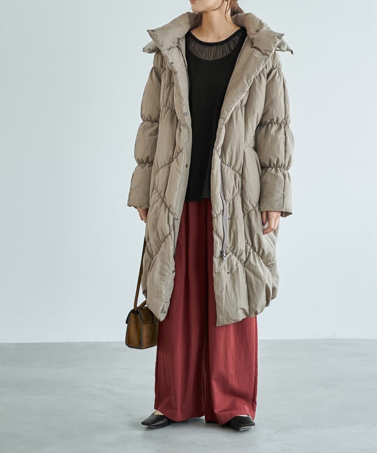 着用イメージ 163cm サンドベージュ