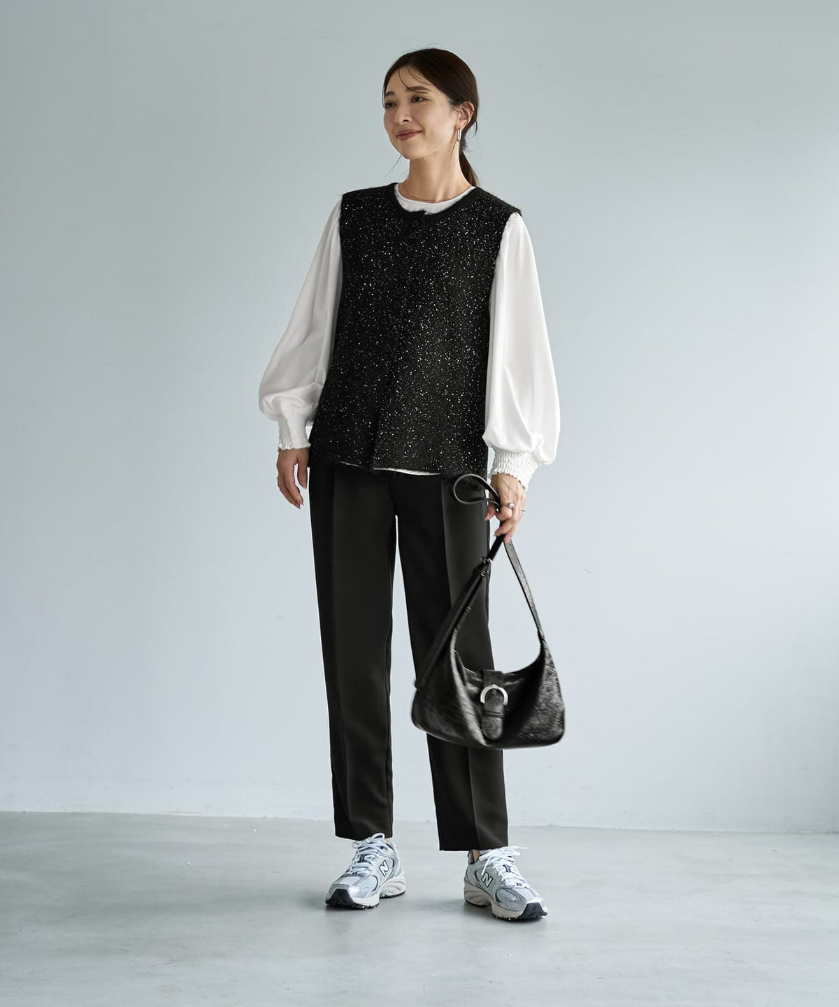 着用イメージ 166cm ブラック