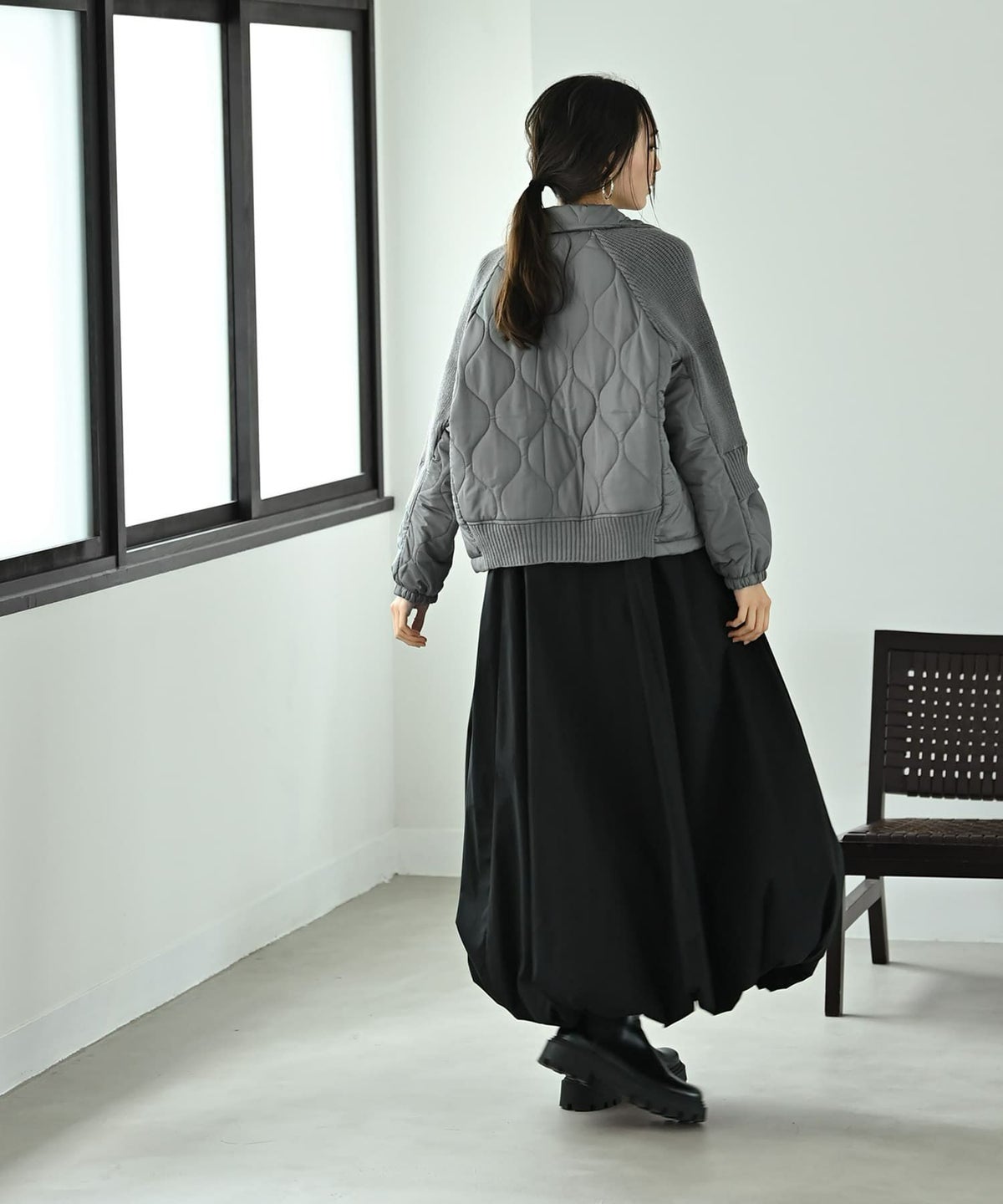 着用イメージ 169cm グレー