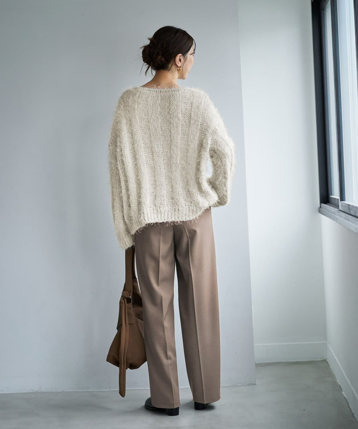 着用イメージ 166cm グレージュ