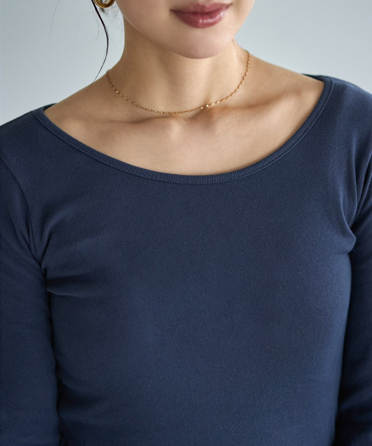 着用イメージ 166cm ダークブルー