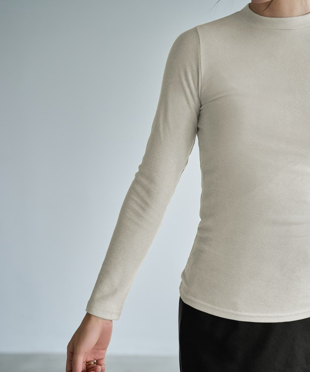 着用イメージ 166cm ベージュ