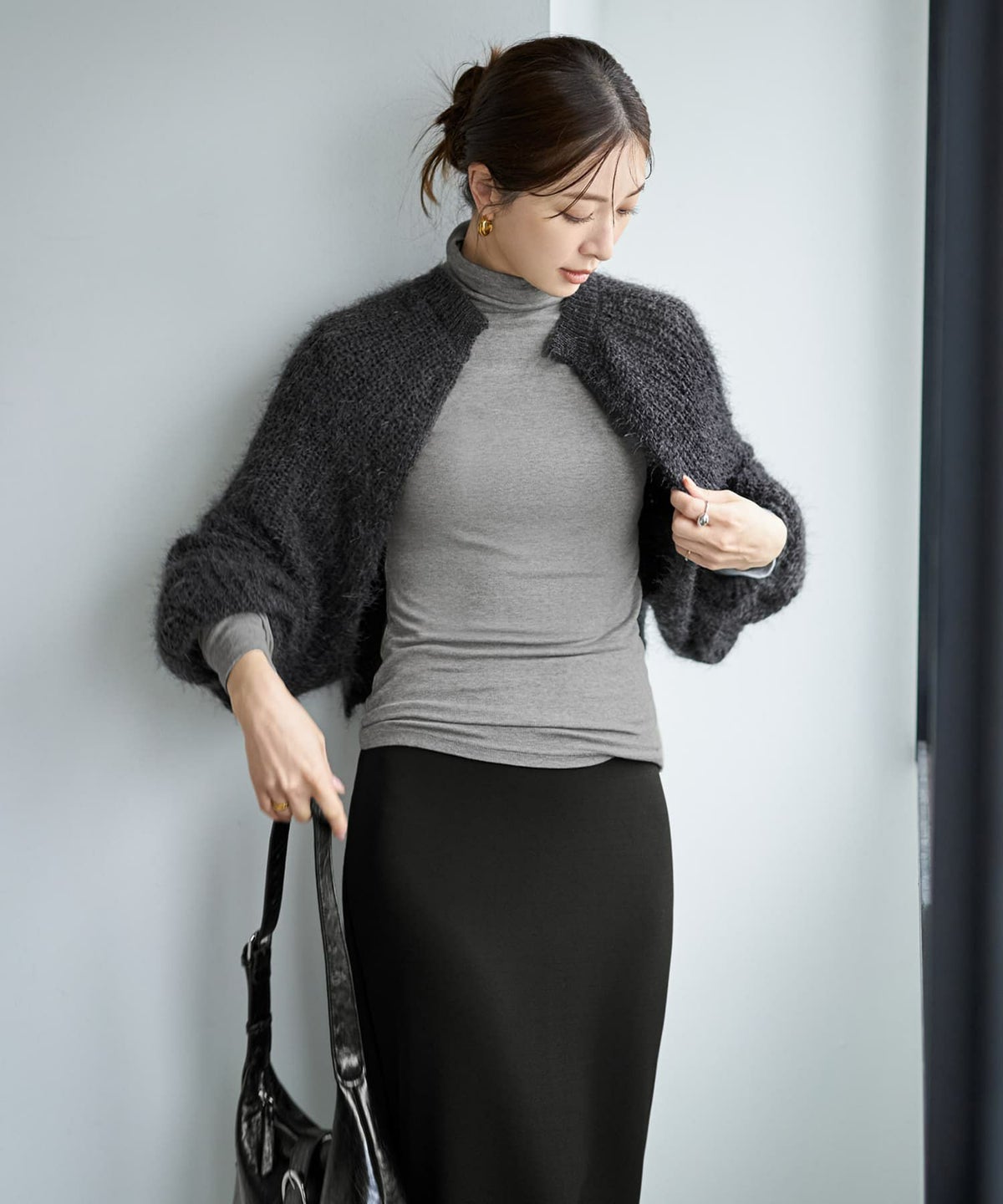 着用イメージ 166cm チャコールグレー