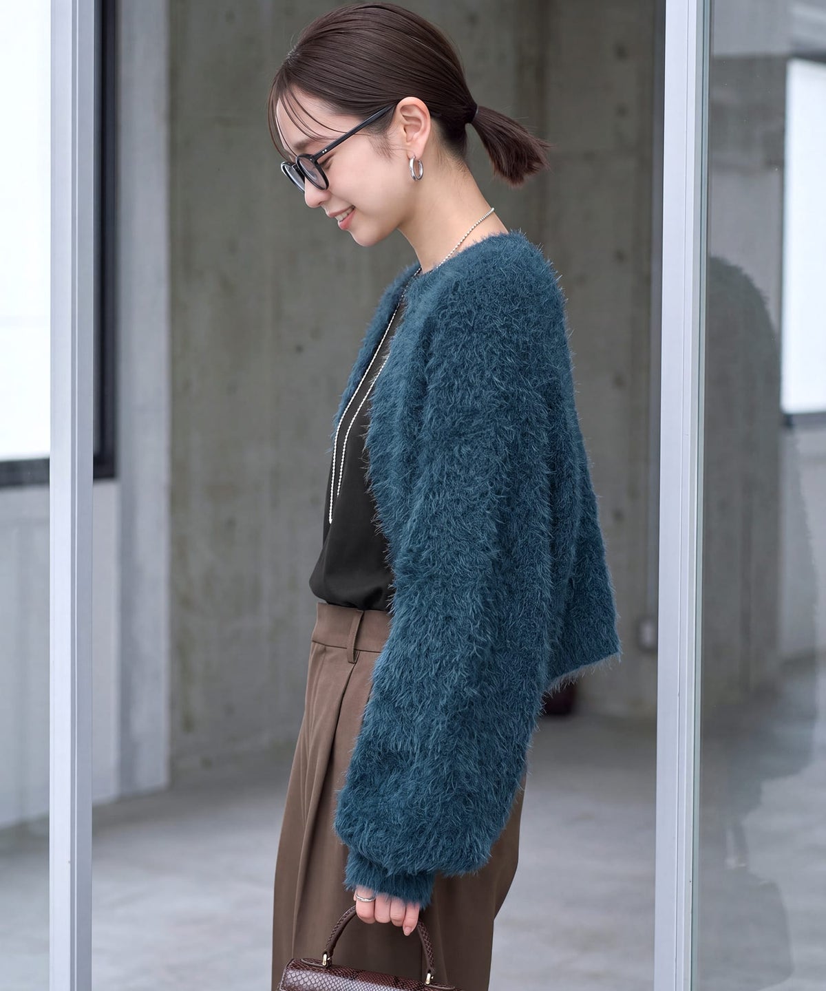 着用イメージ 163cm ダークブルー