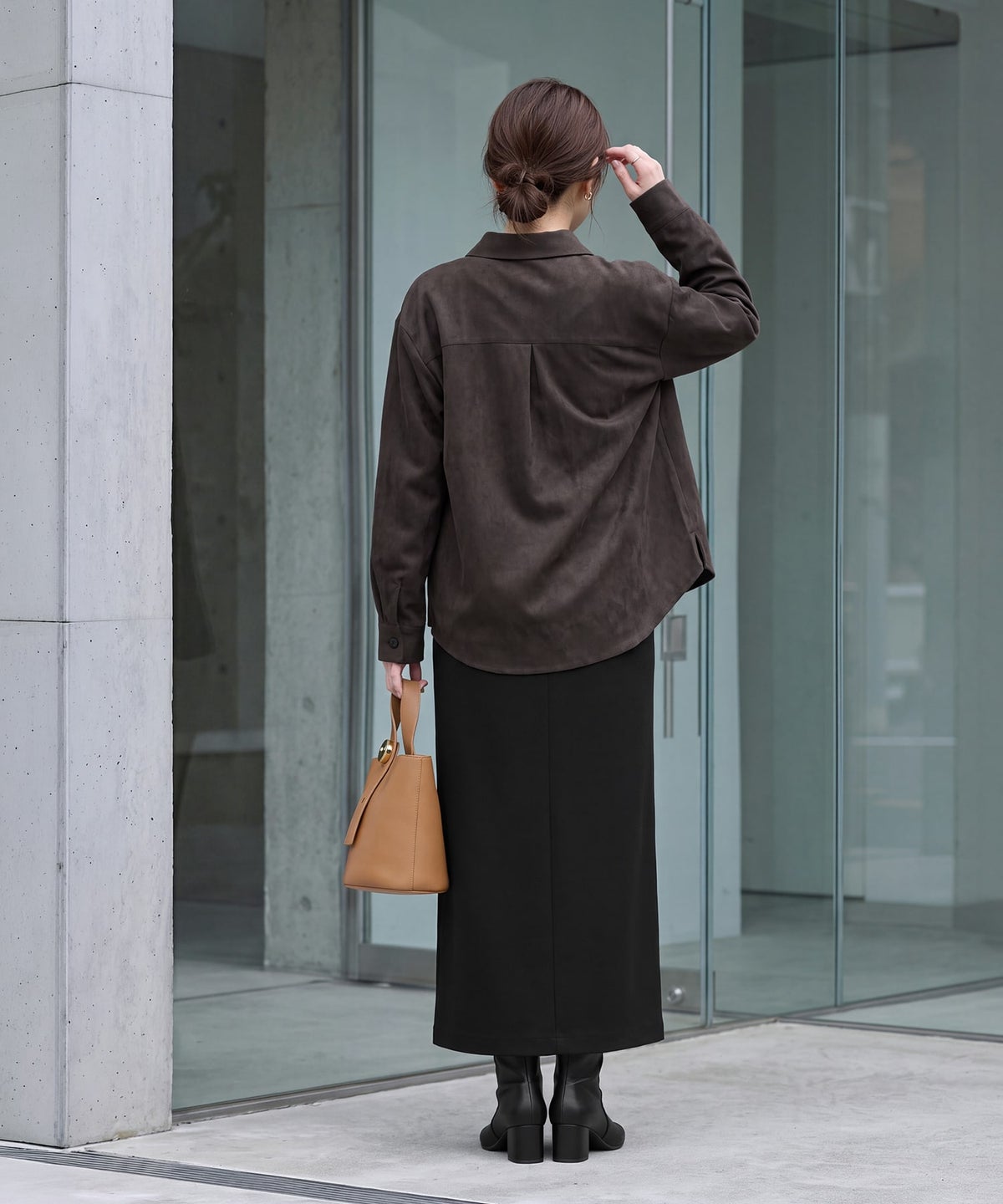 着用イメージ 163cm セピア