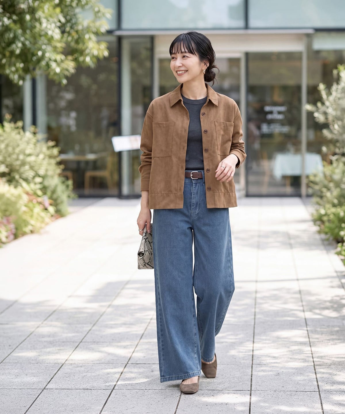 着用イメージ 163cm ライトブラウン
