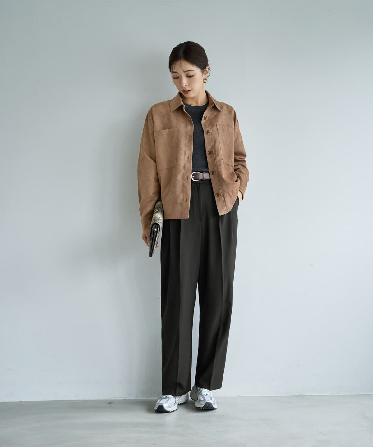 着用イメージ 166cm ライトブラウン