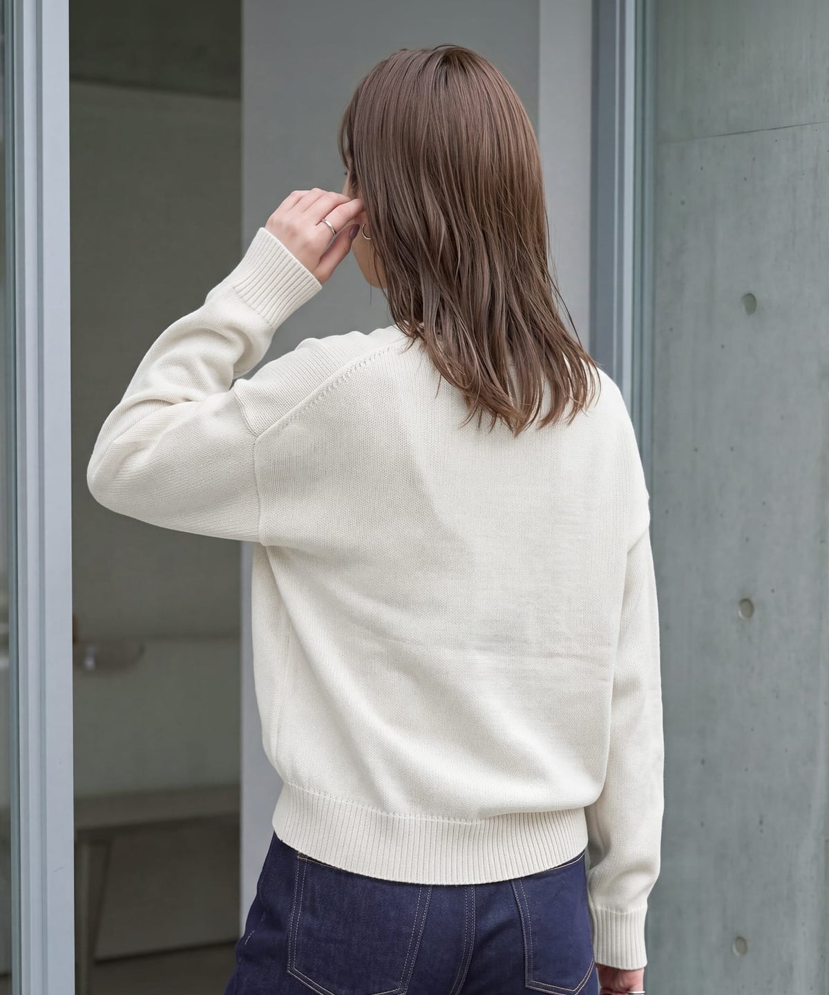 着用イメージ 163cm オフホワイト