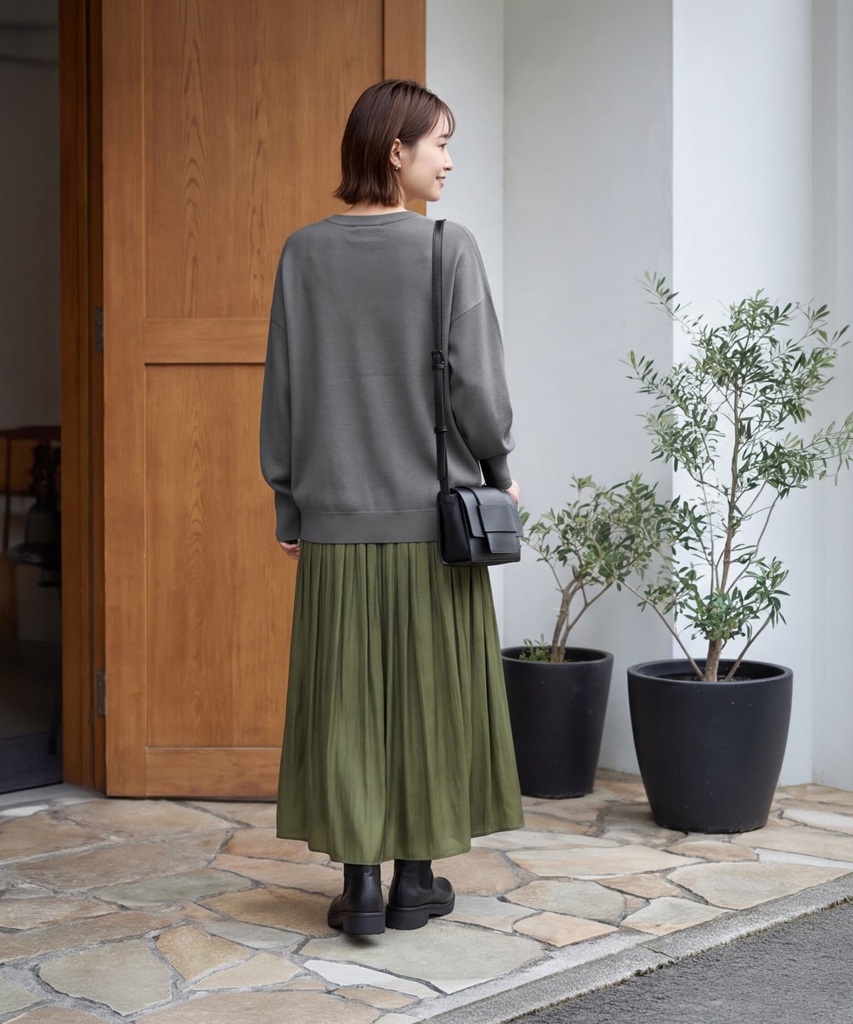着用イメージ 163cm ダークグレー