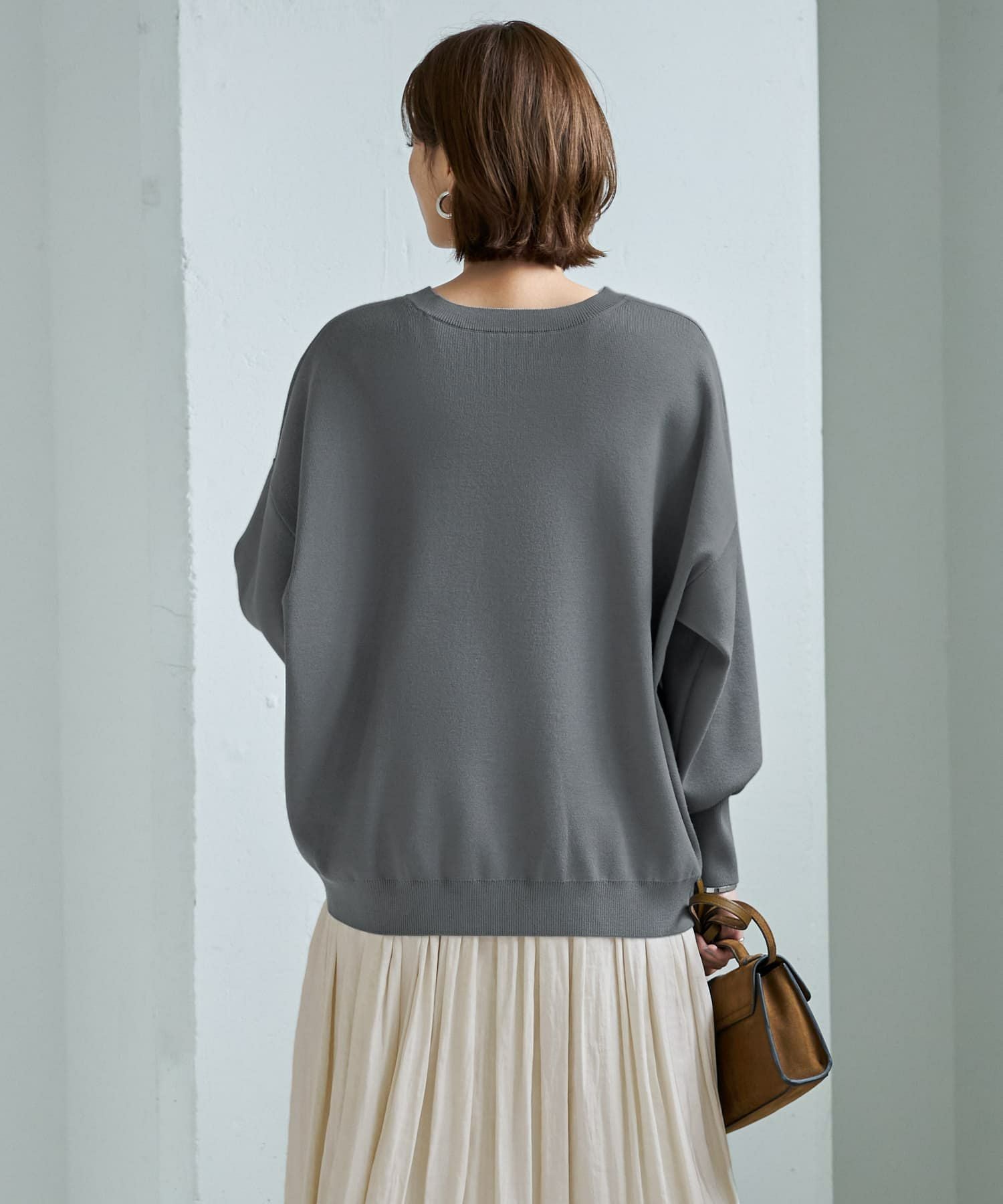 スムースハイゲージゆったりクルーネックニット | おしゃれな大人