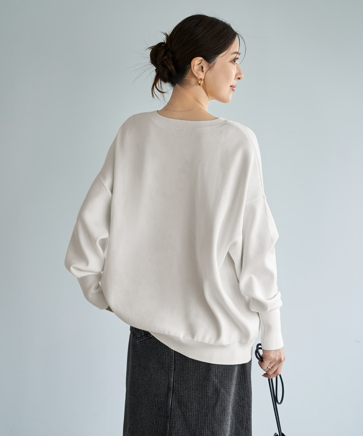 スムースハイゲージゆったりクルーネックニット | おしゃれな大人