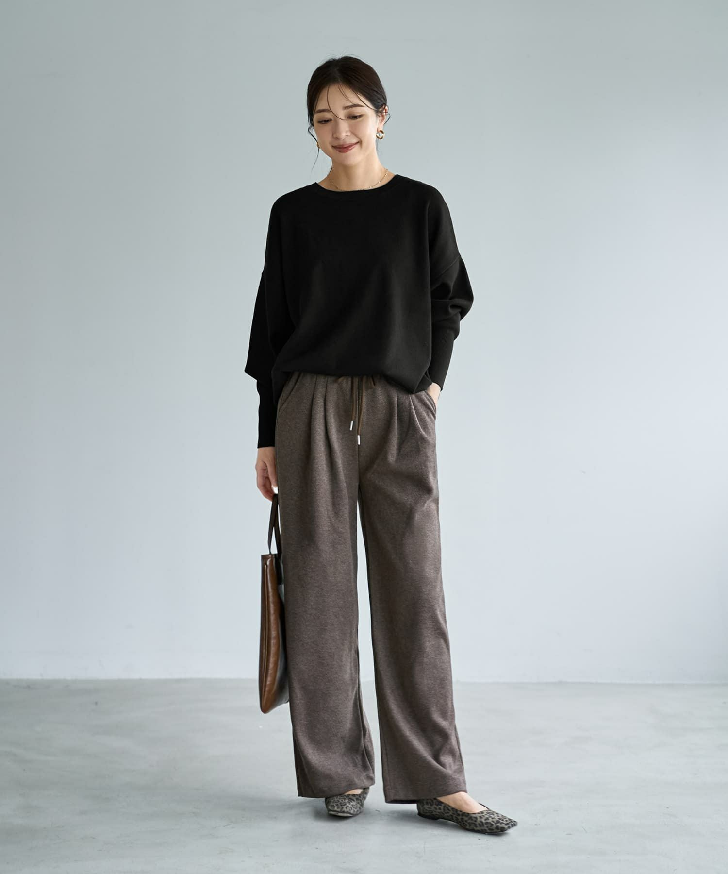 スムースハイゲージゆったりクルーネックニット | おしゃれな大人