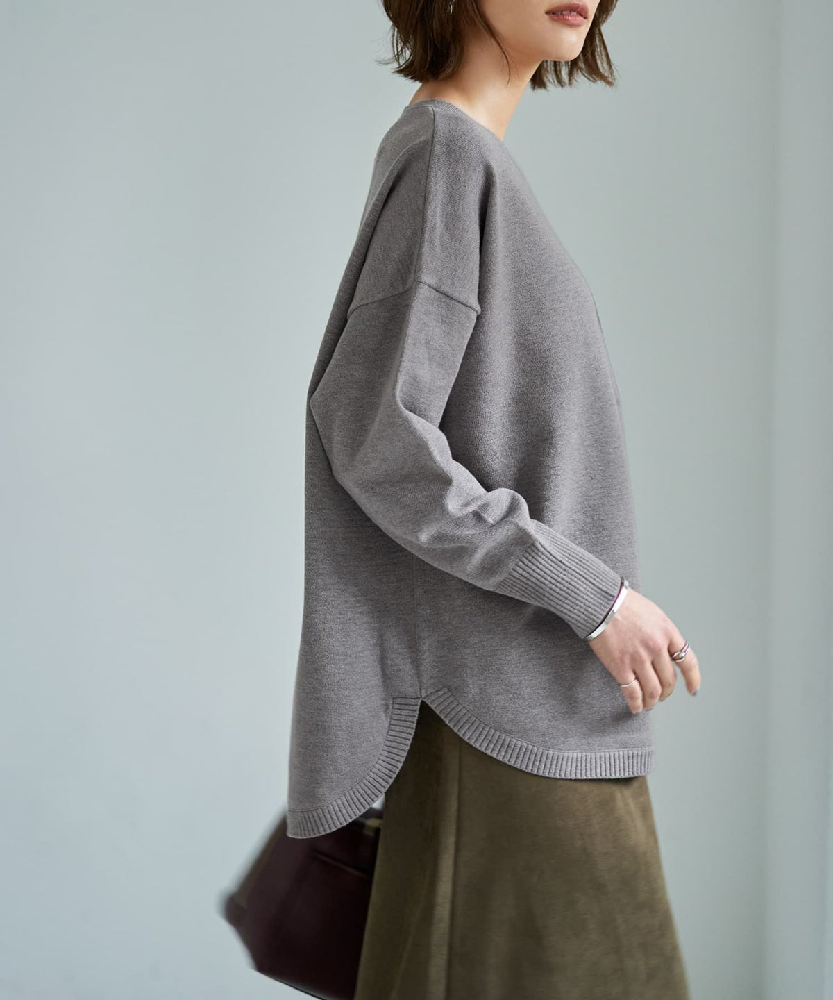 着用イメージ 167cm グレー