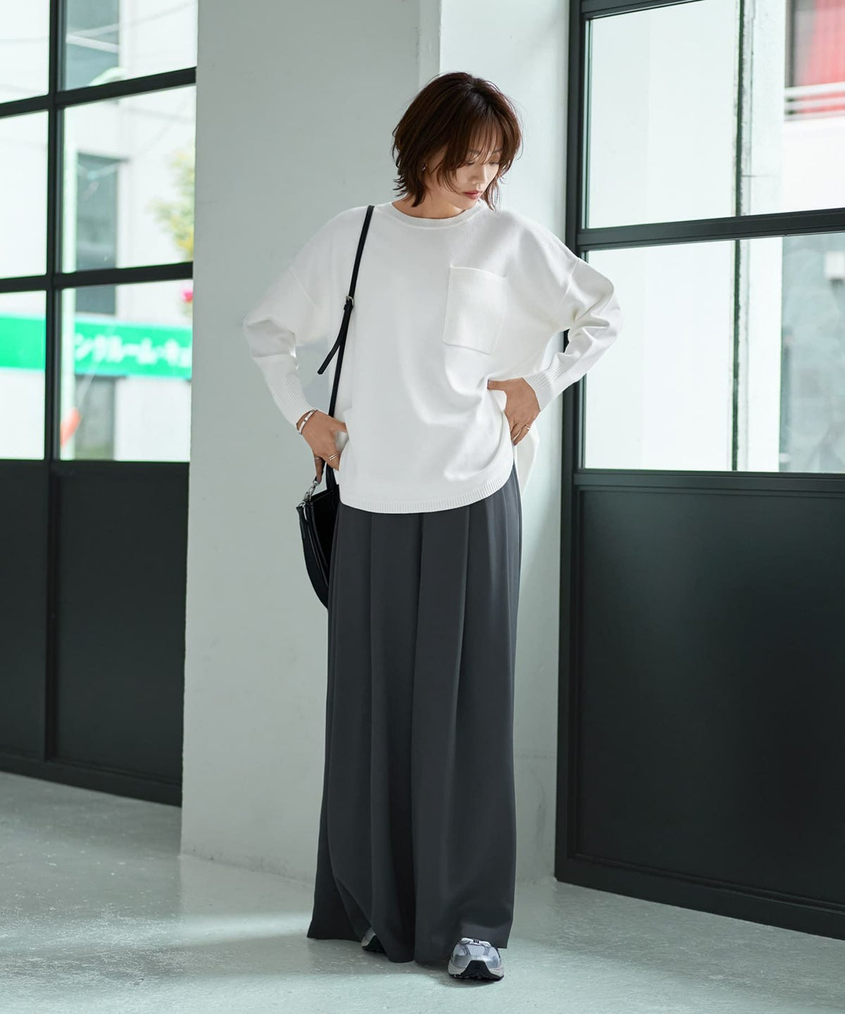 着用イメージ 167cm ホワイト