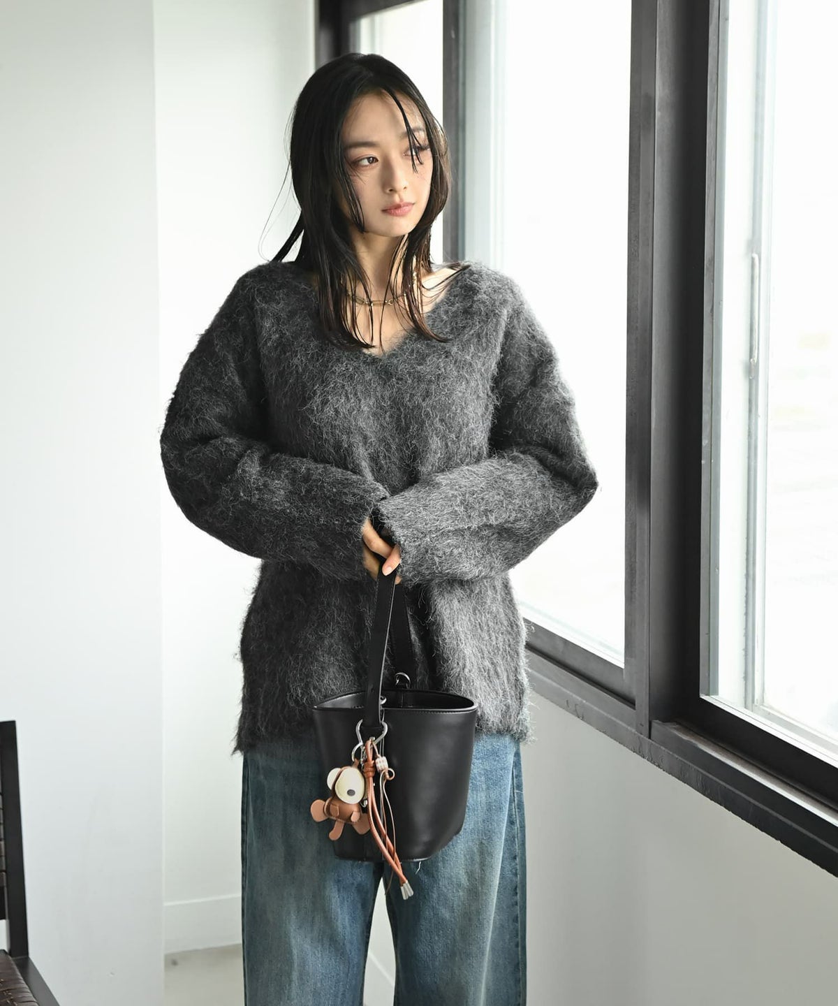 着用イメージ 167cm ブラウン