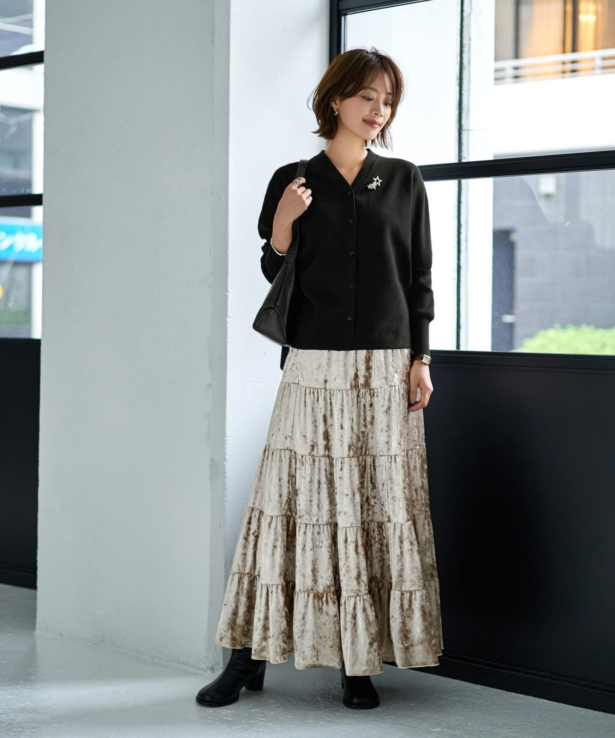 着用イメージ 167cm グレージュ 02サイズ