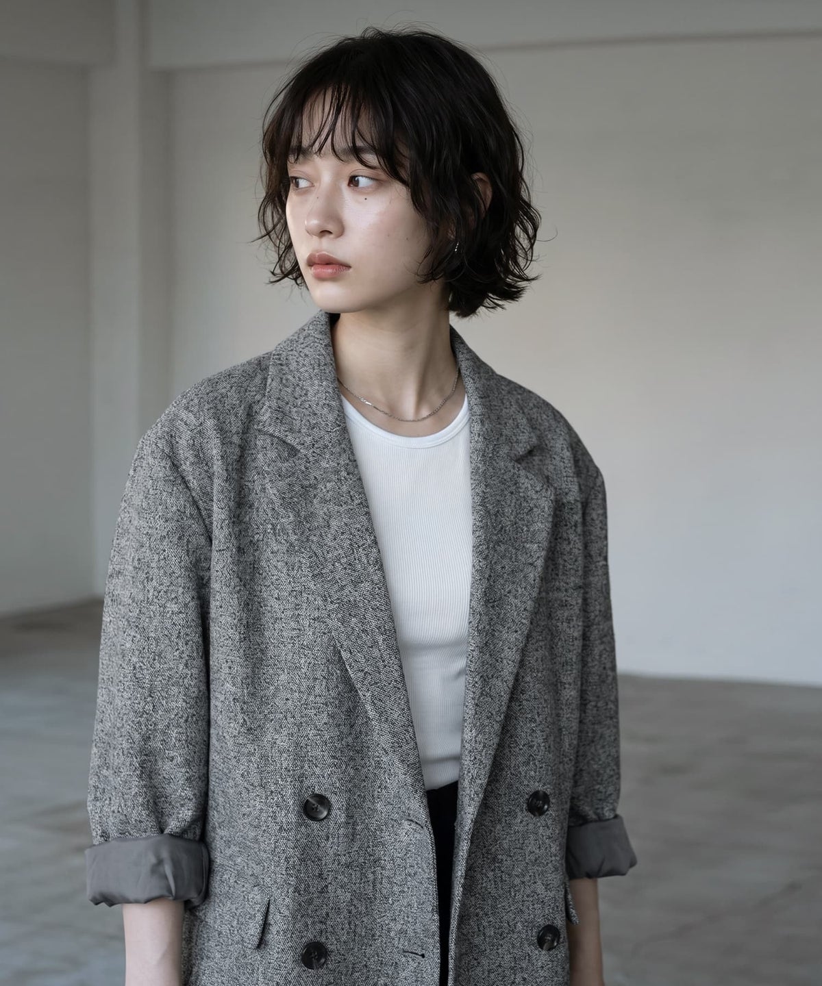 着用イメージ 170cm グレー