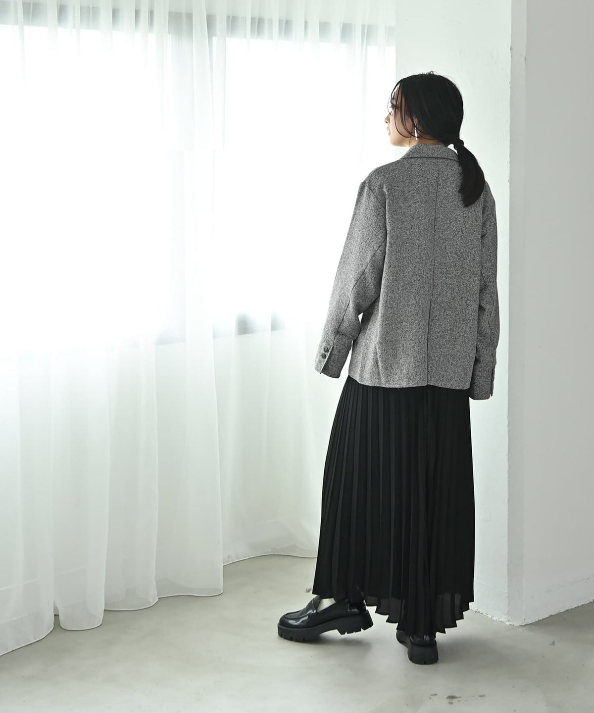 着用イメージ 167cm グレー