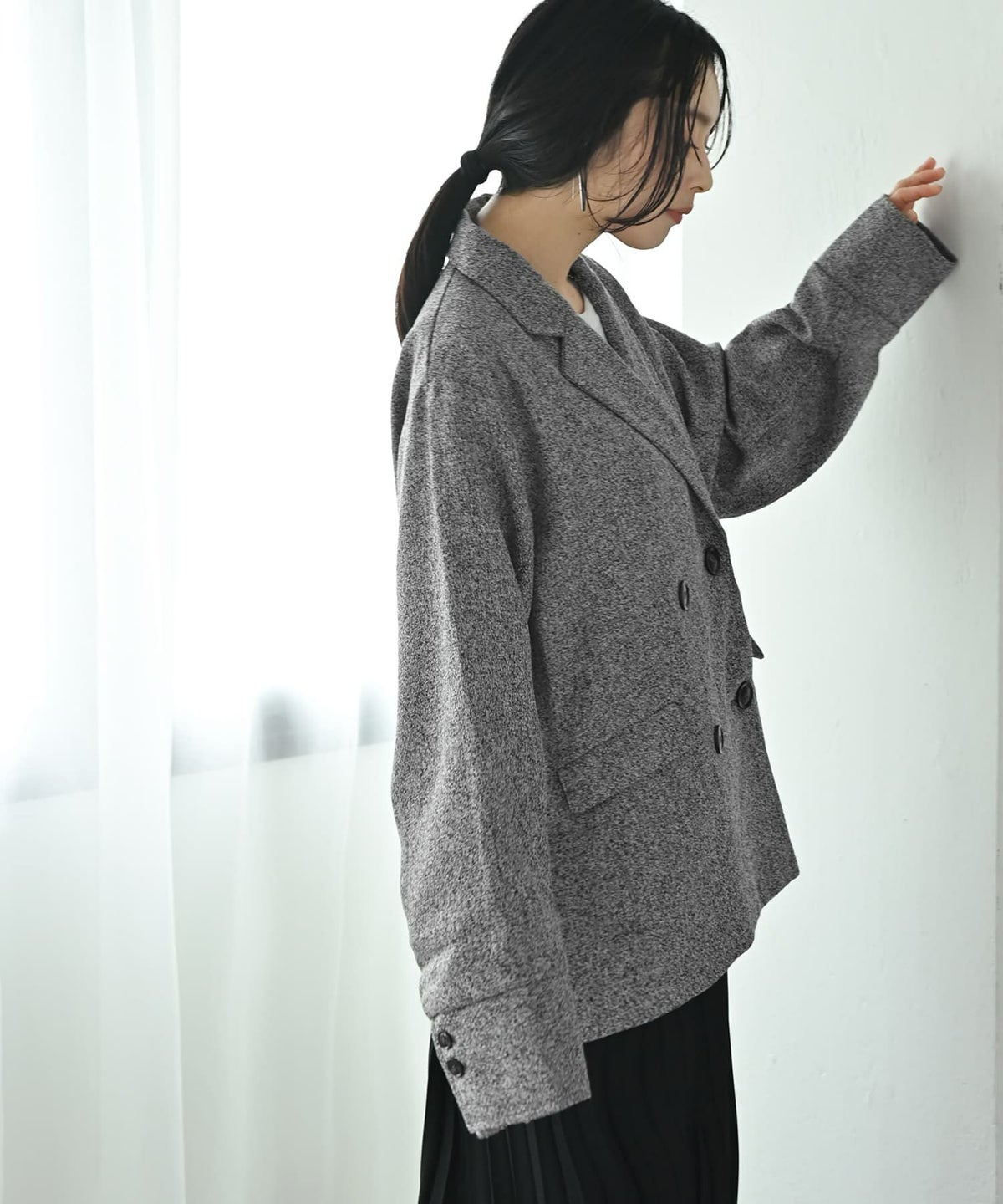 着用イメージ 167cm グレー