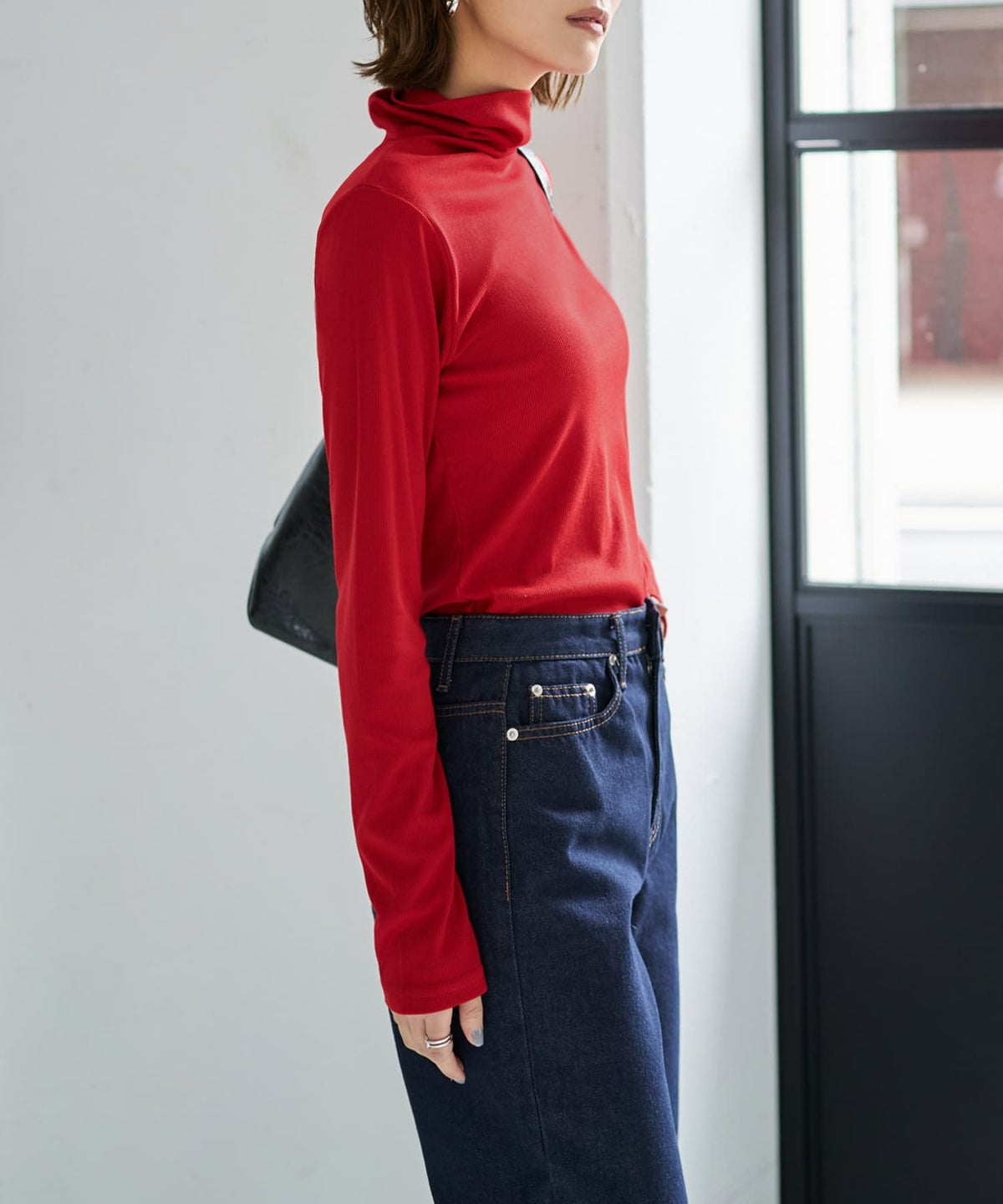 着用イメージ 167cm レッド