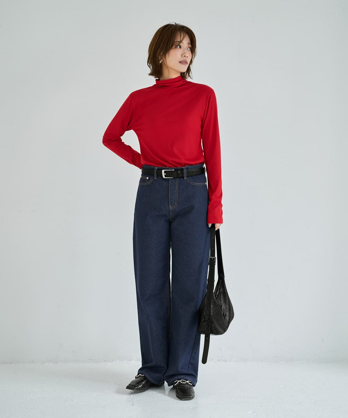 着用イメージ 167cm レッド 