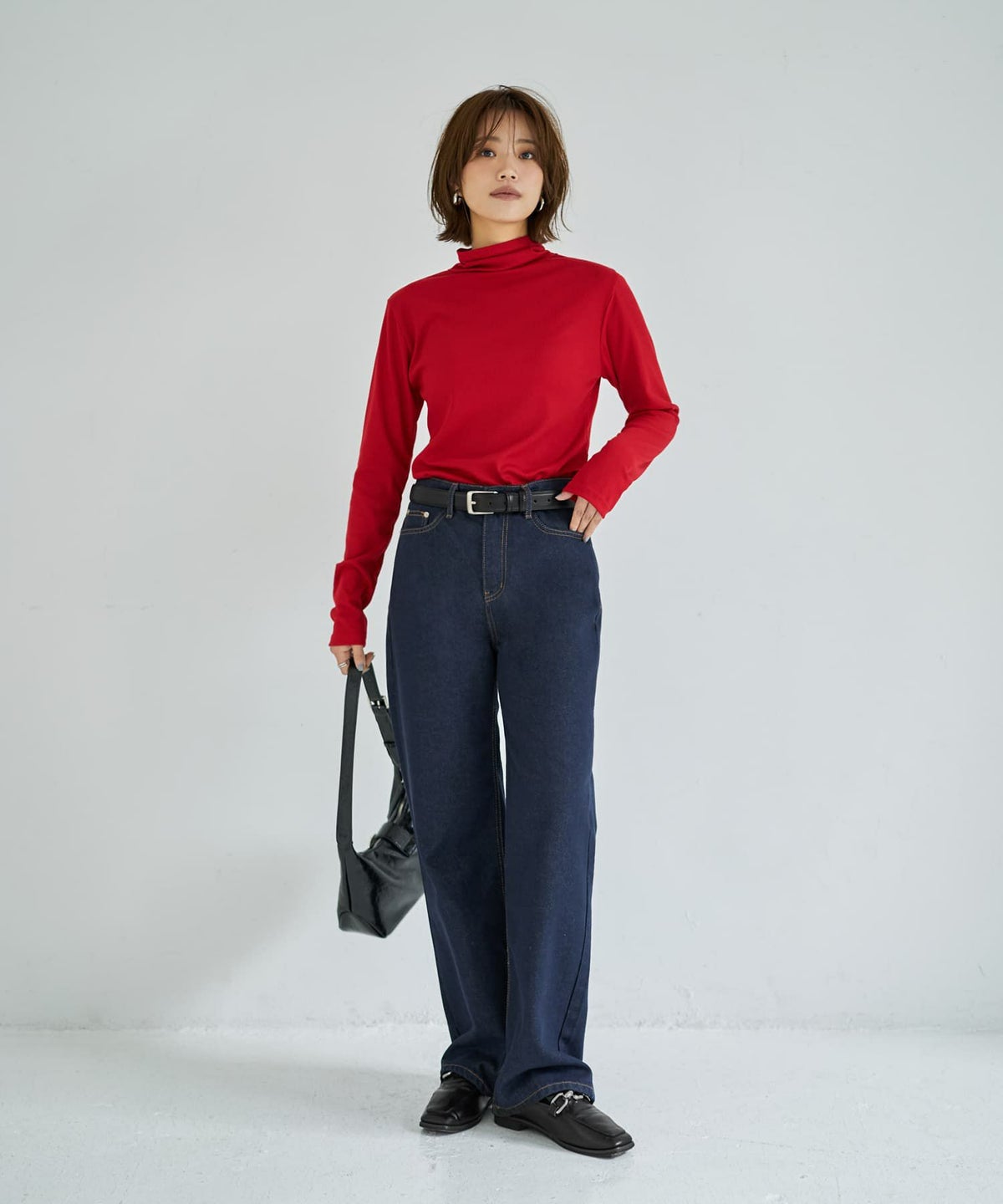 着用イメージ 167cm レッド 