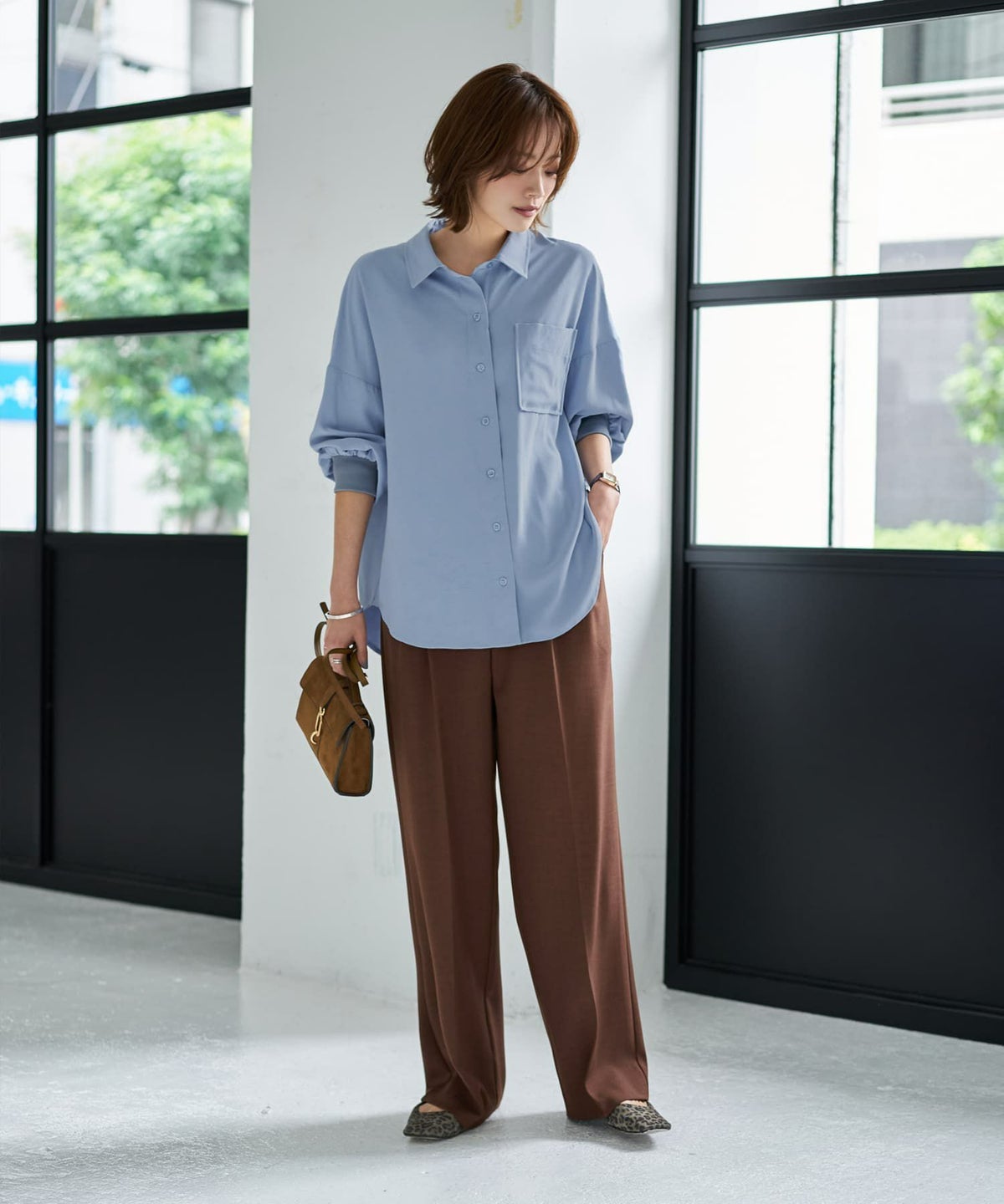 着用イメージ 167cm ライトブルー